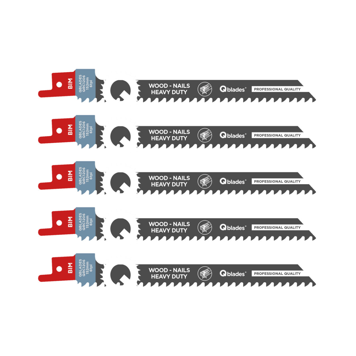 Qblades QRC1206 BIM Reciprozaag | S711DF | Hout/Metaal 5st.