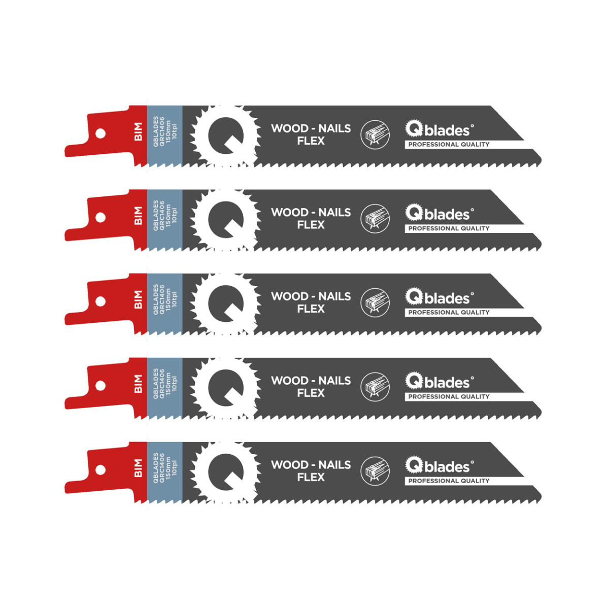 Qblades QRC1406 BIM Reciprozaag | S922HF | Hout/Metaal 5st.