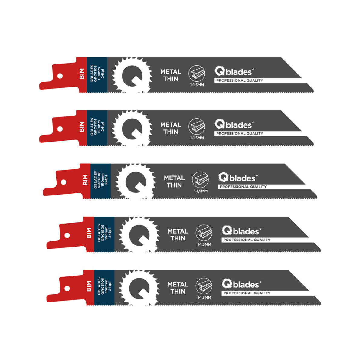 Qblades QRC6106 BIM Reciprozaag | S922AF | Metaal 5st.